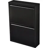 [en.casa] Schuhschrank Sokndal mit 2 Klappen Schwarz