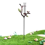 Qizeroty Regenmesser Für Den Außenbereich, Metall Regenmesser Mit Pfahl, Rohr Regenmessmesser, Dekoratives Zweig Regen Messwerkzeug Für Deck, Rasen, Terrasse, Garten, Zuhause