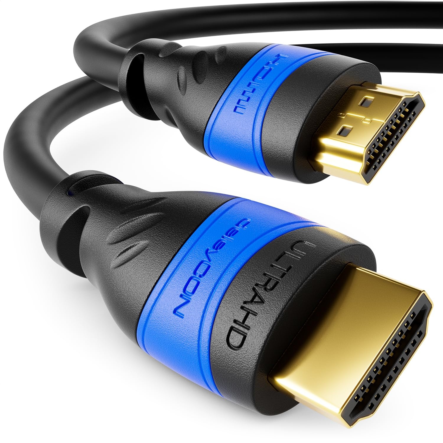deleyCON 4m HDMI Kabel 2.0a/b - High Speed mit Ethernet - UHD 2160p 4K@60Hz 4:4:4 HDR HDCP 2.2 ARC CEC Ethernet 18Gbps 3D Full HD 1080p Dolby - Schwarz