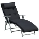 Outsunny Sonnenliege 137 x 63,5 x 101 cm Schwarz