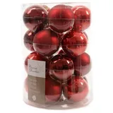 Kaemingk Weihnachtsbaumkugeln Glas 6 cm 20 Stück rot emaille/matt/glänzend