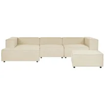 Beliani 3-tlg Ecksofa APRICA in Beige/Schwarz | Gr.: onesize