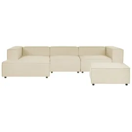 Beliani 3-tlg Ecksofa APRICA in Beige/Schwarz | Gr.: onesize
