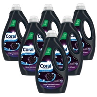 Coral Colorwaschmittel Black Velvet Flüssigwaschmittel für länger intensives Schwarz mit Farbpflege-Kraft natürlicher Herkunft 23 WL 1,15 Liter 6 Stück