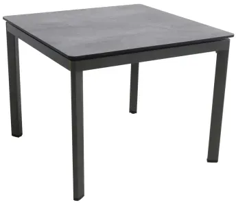 MWH Alutapo Tisch HPL Zement Iron Grey, 95x95cm