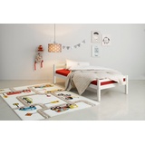 Lüttenhütt Kinderbett »Alpi«, Einzelbett aus schönem Kiefernholz, Lattenrost, Liegefläche 90x200 cm, weiß