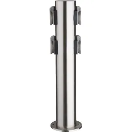 Heitronic Gartensteckdose 4-fach Edelstahl 2 m Silber