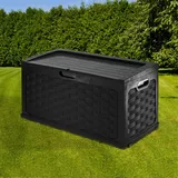 Kissenbox Auflagenbox Gartentruhe Garten Truhe Box 270 l Rattan Optik schwarz