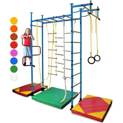 Sprossenwand für Kinderzimmer M3 240 - 290 cm Blau ohne bohrungen Kindersport BLAU No Size