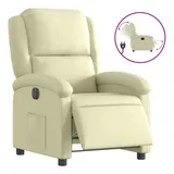 vidaXL Relaxsessel Elektrisch Creme Echtleder