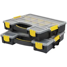 BASETECH Sortimentskasten Kunststoff 370 x 286 x 140 mm gelb/schwarz 15 Fächer