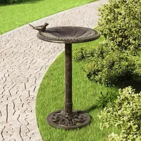 vidaXL Vogelbad Bronzen Kunststoff Gold