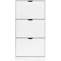 Rebecca Mobili Schuhschrank, mit 3 Türen, aus weißem MDF,