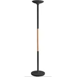 Unilux Stehlampe Pryska, skandinavisch, dimmbar, 3000K, schwarz, mit Holz