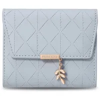 ANYWN Geldbörse Damen klein, Geldbeutel Damen klein, kleines Portemonnaie Damen, Geldtasche klein Damen mit Große Kapazität, Elegante und Süße Damen Geldbeutel mit Münzfach GrauBlau