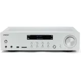 Aiwa AMU-120BTSR Verstärker, AV-Receiver, mit Bluetooth 5.0, 120 W, USB-Anschluss, SD-Kartenleser, Farbe: Silber