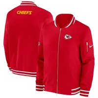 Bomberjacke NIKE "Nike Jacke Kansas City Chiefs Nike Coach Bomber", Damen, Gr. L, rot, Popeline;Jersey, 100% Polyester, Jacken Bomberjacke