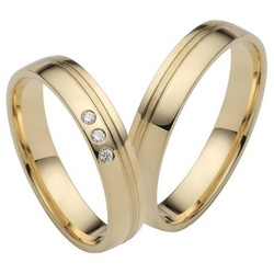 Firetti Trauring Schmuck Geschenk Gold 750 Hochzeit Ehering „LIEBE“, Made in Germany – mit o. ohne Brillanten/Diamanten gelb|goldfarben 58