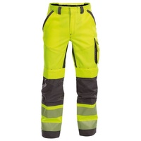 Dassy Arbeitshose Sommer Warnschutzhose mit Kniepolstertaschen Odessa (1-tlg) gelb|grau lang - 44
