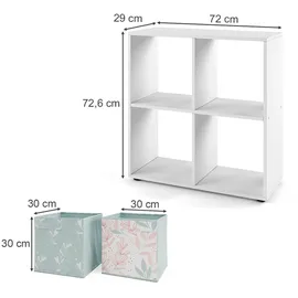 Vicco Raumteiler Tetra 72,6 x 72 x 72 cm Weiß