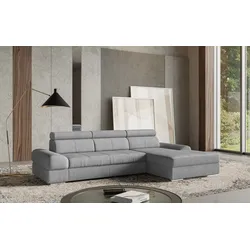 Ecksofa SIT & MORE "Broadway L-Form", grau, B:284cm H:79cm T:171cm, 100% Polyester, Sofas, inklusive Kopfteilverstellung, wahlweise mit Bettfunktion