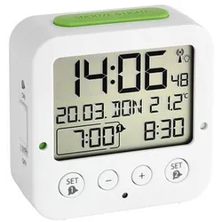 TFA® digitaler Funkwecker BINGO weiß Kunststoff