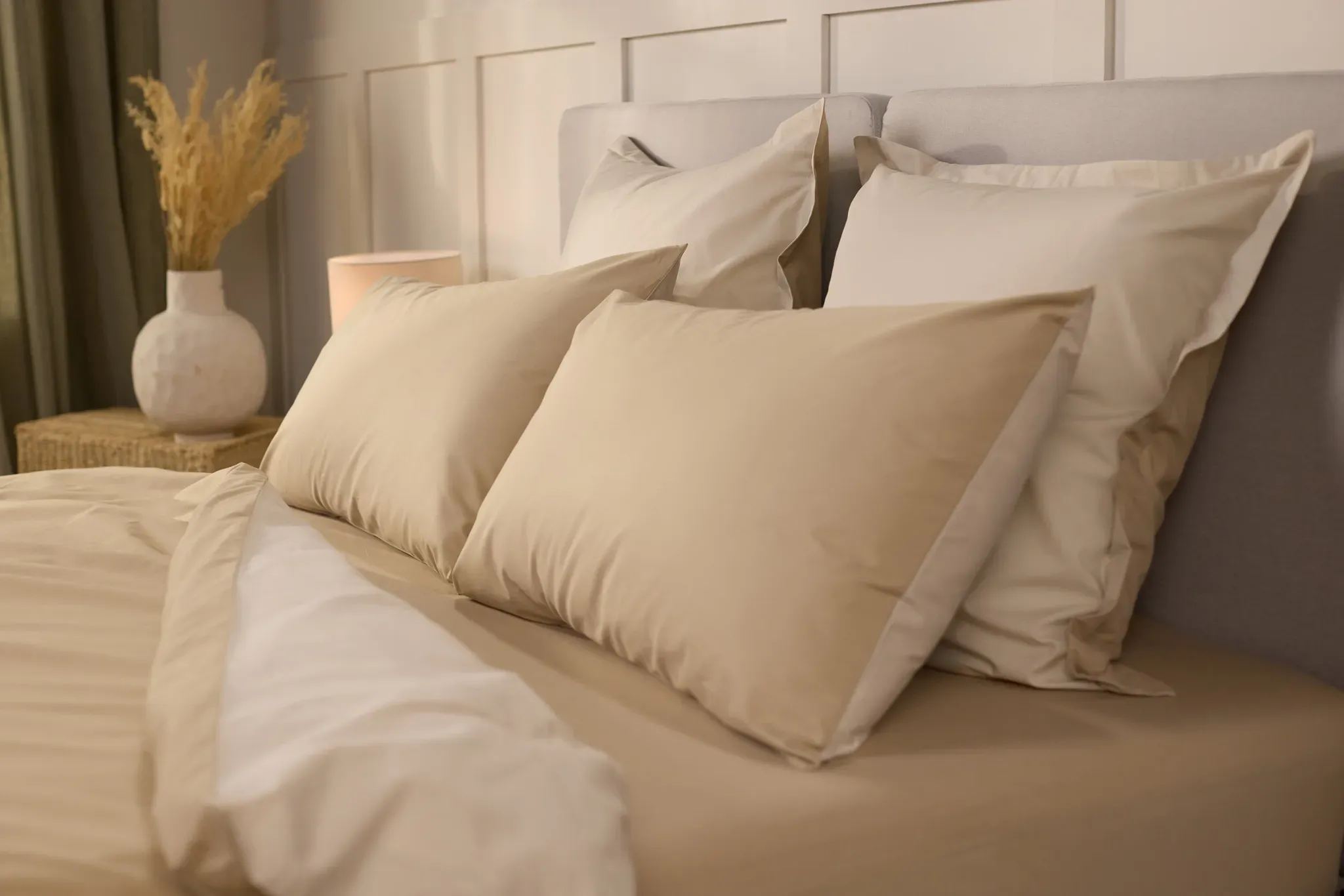 Emma Comfort Perkal Kopfkissenbezug | Beige | 80x80cm
