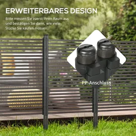 Outsunny Teichzaun 93 x 150 cm Braun/Metall