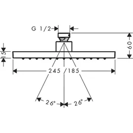 Hansgrohe Kopfbrause EcoSmart Axor ShowerSolutions 245/185, 1jet Chrom