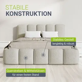 Juskys Catania 180 x 200 cm Beige inkl. Matratze