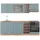 Vicco Küchenzeile R-Line 240 cm Blau-Grau/Goldkraft Eiche