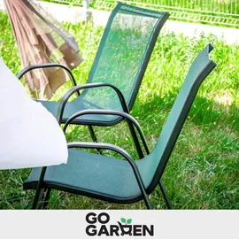 gogarden Metall Gartenstühle Gartensessel 55 x 80 x 89 cm grün 6 St.