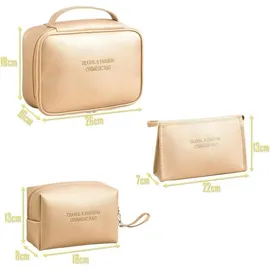 luxuskollektion Kosmetiktasche Set Gold PU