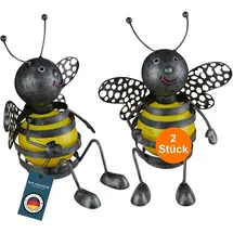 GLOBO bmf-versand® Outdoor Deko Biene 2er Set - Solar Dekofigur 25 cm - Außenbeleuchtung mit LED Solarleuchte Metall Biene - Leuchtfigur Außen LEUCHTE 71966748
