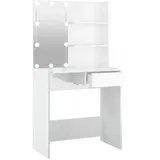 vidaXL Schminktisch mit LED Hochglanz-Weiß 74,5x40x141 cm