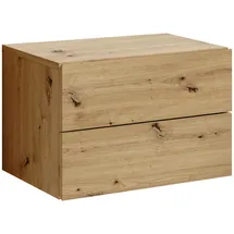 Livetastic Nachtschrank, Eiche Artisan, Holzwerkstoff, 2 Schubladen, 42x28x30 cm, hängend, Schlafzimmer, Nachttische