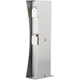 LEDINO Außen Steck Dose 2-fach Garten Strom Verteiler silber Veranda Energie Säule Ledino 11790000009015