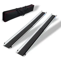 Trutzholm Teleskoprampe Rollstuhlrampe Alu grau schwarz 90-152 cm Traglast 272 kg inkl. Tragetasche