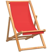 vidaXL Strandstuhl 56 x 105 x 96 cm teak/rot klappbar