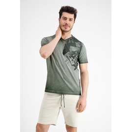 LERROS V-Neck T-Shirt mit floralem Print » Chilled Olive - S