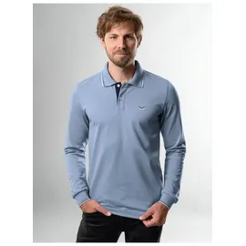 Trigema Poloshirt Modisches mit langen Armen«, Gr. M, pearl-blue, , 79941768-M