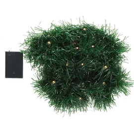 IDENA Tannengirlande 24er LED Lichterkette 2,2 m dunkelgrün