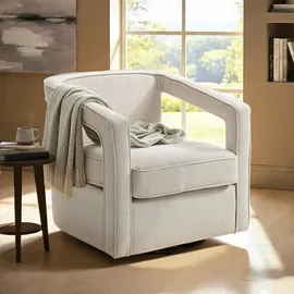 Homcom Relaxsessel Polyester/Leinen 75 x 72 x 77 cm Beige drehbar
