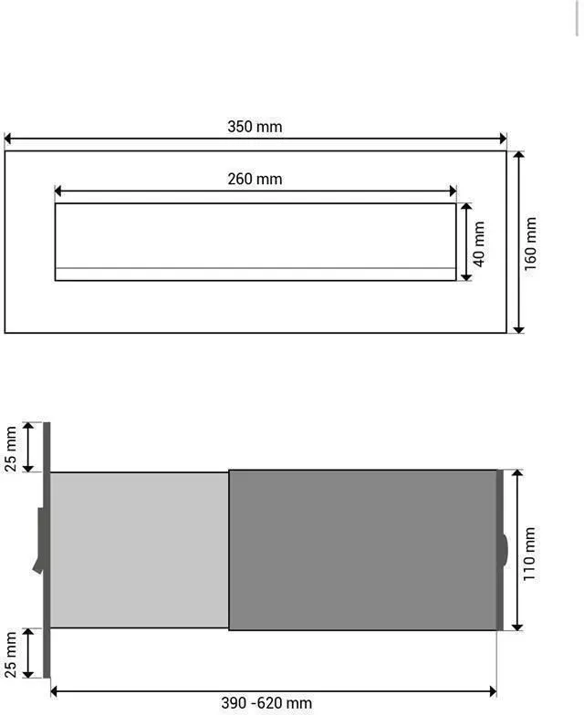 FLAT Design Edelstahl Durchwurfbriefkasten BX-042 (Tiefe: 39-62 cm)