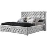 Xlmoebel Schlafzimmer-Set 3-teiliges Schlafzimmer Set: Bett mit 2 Nachttischen, Modernes Design, (Bett / 2x Nachttisch), Hergestellt in Europa grau