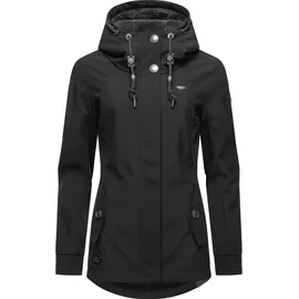 Ragwear Damen, Übergangsjacke Funktionsjacke Softshelljacke wasserabweisend mit Kapuze Monadde Softshell Black Gr. L - L