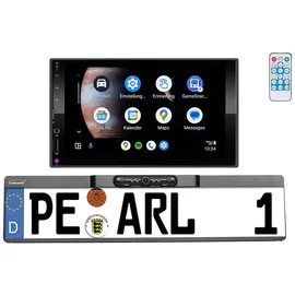 Creasono 2-DIN-Autoradio mit Apple Carplay & Android Auto, Rückfahrkamera