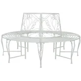 vidaXL Baumbank Ø 160 x 89 cm Antik Weiß
