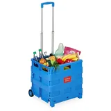 Relaxdays Einkaufstrolley blau