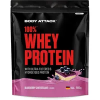 Body Attack 100% Whey Protein Blaubeere Käsekuchen Pulver 900 g